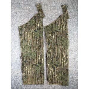Vintage Rattlers Hunting Leg Chaps Men's Green Camo Print 100% Cordura Ankle Zip